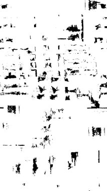 Grunge üst üste biniyor. Soyut siyah-beyaz vektör arkaplanı. Çatlak, leke ve noktalarda kirli desenli tek renkli klasik yüzey. Karanlık korku tarzında eski bir duvar.