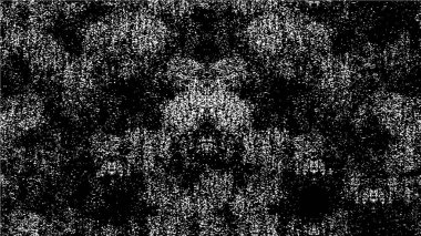 Grunge üst üste biniyor. Soyut siyah-beyaz vektör arkaplanı. Çatlak, leke ve noktalarda kirli desenli tek renkli klasik yüzey. Karanlık korku tarzında eski bir duvar.