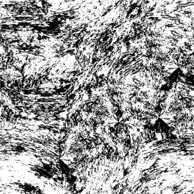 Grunge üst üste biniyor. Soyut siyah-beyaz vektör arkaplanı. Çatlak, leke ve noktalarda kirli desenli tek renkli klasik yüzey. Karanlık korku tarzında eski bir duvar.