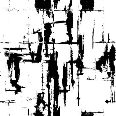 Grunge üst üste biniyor. Soyut siyah-beyaz vektör arkaplanı. Çatlak, leke ve noktalarda kirli desenli tek renkli klasik yüzey. Karanlık korku tarzında eski bir duvar.