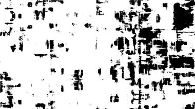 Grunge üst üste biniyor. Soyut siyah-beyaz vektör arkaplanı. Çatlak, leke ve noktalarda kirli desenli tek renkli klasik yüzey. Karanlık korku tarzında eski bir duvar.