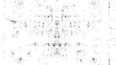 Grunge üst üste biniyor. Soyut siyah-beyaz vektör arkaplanı. Çatlak, leke ve noktalarda kirli desenli tek renkli klasik yüzey. Karanlık korku tarzında eski bir duvar.