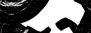 Grunge üst üste biniyor. Soyut siyah-beyaz vektör arkaplanı. Çatlak, leke ve noktalarda kirli desenli tek renkli klasik yüzey. Karanlık korku tarzında eski bir duvar.