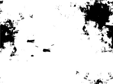 Grunge üst üste biniyor. Soyut siyah-beyaz vektör arkaplanı. Çatlak, leke ve noktalarda kirli desenli tek renkli klasik yüzey. Karanlık korku tarzında eski bir duvar.