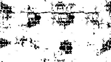 Grunge üst üste biniyor. Soyut siyah-beyaz vektör arkaplanı. Çatlak, leke ve noktalarda kirli desenli tek renkli klasik yüzey. Karanlık korku tarzında eski bir duvar.