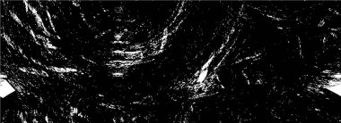 Grunge üst üste biniyor. Soyut siyah-beyaz vektör arkaplanı. Çatlak, leke ve noktalarda kirli desenli tek renkli klasik yüzey. Karanlık korku tarzında eski bir duvar.