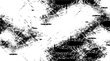 Grunge üst üste biniyor. Soyut siyah-beyaz vektör arkaplanı. Çatlak, leke ve noktalarda kirli desenli tek renkli klasik yüzey. Karanlık korku tarzında eski bir duvar.