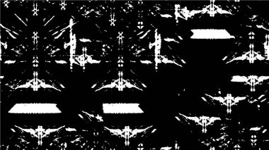 Grunge üst üste biniyor. Soyut siyah-beyaz vektör arkaplanı. Çatlak, leke ve noktalarda kirli desenli tek renkli klasik yüzey. Karanlık korku tarzında eski bir duvar.