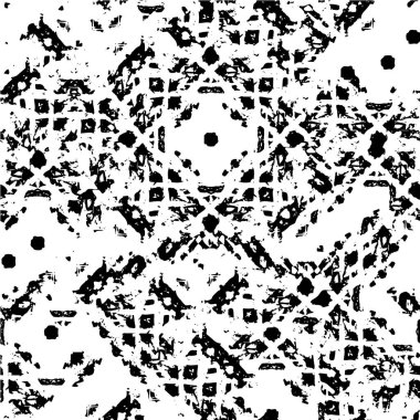 Grunge üst üste biniyor. Soyut siyah-beyaz vektör arkaplanı. Çatlak, leke ve noktalarda kirli desenli tek renkli klasik yüzey. Karanlık korku tarzında eski bir duvar.