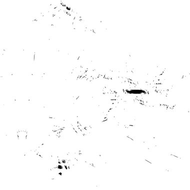 Grunge üst üste biniyor. Soyut siyah-beyaz vektör arkaplanı. Çatlak, leke ve noktalarda kirli desenli tek renkli klasik yüzey. Karanlık korku tarzında eski bir duvar.