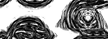 Grunge üst üste biniyor. Soyut siyah-beyaz vektör arkaplanı. Çatlak, leke ve noktalarda kirli desenli tek renkli klasik yüzey. Karanlık korku tarzında eski bir duvar.