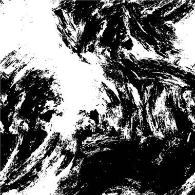 Grunge üst üste biniyor. Soyut siyah-beyaz vektör arkaplanı. Çatlak, leke ve noktalarda kirli desenli tek renkli klasik yüzey. Karanlık korku tarzında eski bir duvar.