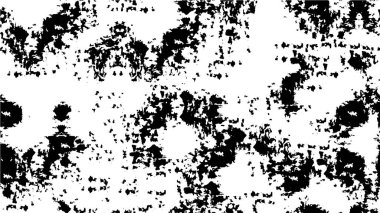 Grunge üst üste biniyor. Soyut siyah-beyaz vektör arkaplanı. Çatlak, leke ve noktalarda kirli desenli tek renkli klasik yüzey. Karanlık korku tarzında eski bir duvar.