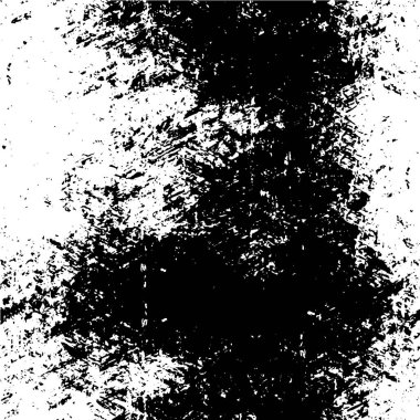 Grunge üst üste biniyor. Soyut siyah-beyaz vektör arkaplanı. Çatlak, leke ve noktalarda kirli desenli tek renkli klasik yüzey. Karanlık korku tarzında eski bir duvar.