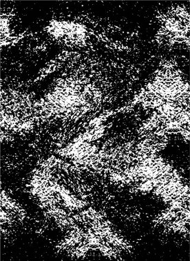 Grunge üst üste biniyor. Soyut siyah-beyaz vektör arkaplanı. Çatlak, leke ve noktalarda kirli desenli tek renkli klasik yüzey. Karanlık korku tarzında eski bir duvar.