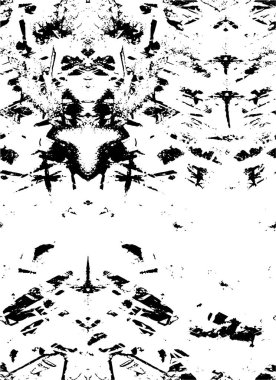 Grunge üst üste biniyor. Soyut siyah-beyaz vektör arkaplanı. Çatlak, leke ve noktalarda kirli desenli tek renkli klasik yüzey. Karanlık korku tarzında eski bir duvar.