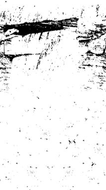 Grunge üst üste biniyor. Soyut siyah-beyaz vektör arkaplanı. Çatlak, leke ve noktalarda kirli desenli tek renkli klasik yüzey. Karanlık korku tarzında eski bir duvar.