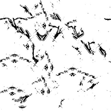 Grunge üst üste biniyor. Soyut siyah-beyaz vektör arkaplanı. Çatlak, leke ve noktalarda kirli desenli tek renkli klasik yüzey. Karanlık korku tarzında eski bir duvar.