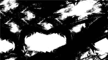 Grunge üst üste biniyor. Soyut siyah-beyaz vektör arkaplanı. Çatlak, leke ve noktalarda kirli desenli tek renkli klasik yüzey. Karanlık korku tarzında eski bir duvar.