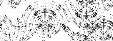 Grunge üst üste biniyor. Soyut siyah-beyaz vektör arkaplanı. Çatlak, leke ve noktalarda kirli desenli tek renkli klasik yüzey. Karanlık korku tarzında eski bir duvar.