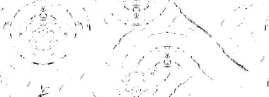 Grunge üst üste biniyor. Soyut siyah-beyaz vektör arkaplanı. Çatlak, leke ve noktalarda kirli desenli tek renkli klasik yüzey. Karanlık korku tarzında eski bir duvar.