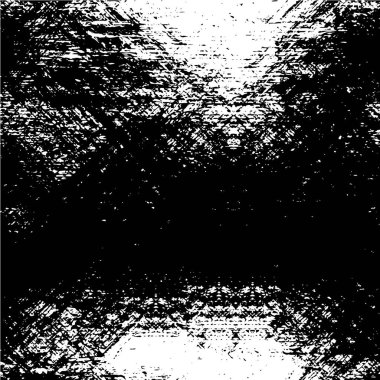 Grunge üst üste biniyor. Soyut siyah-beyaz vektör arkaplanı. Çatlak, leke ve noktalarda kirli desenli tek renkli klasik yüzey. Karanlık korku tarzında eski bir duvar.