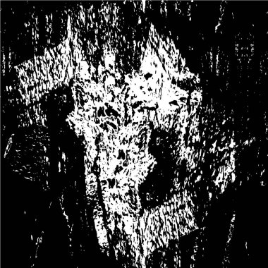 Grunge üst üste biniyor. Soyut siyah-beyaz vektör arkaplanı. Çatlak, leke ve noktalarda kirli desenli tek renkli klasik yüzey. Karanlık korku tarzında eski bir duvar.