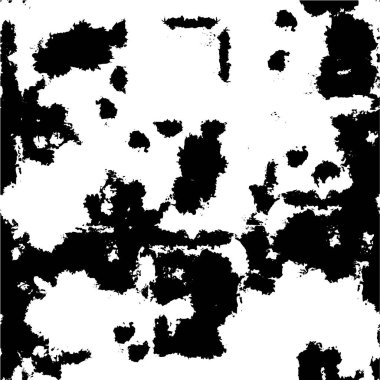 Grunge üst üste biniyor. Soyut siyah-beyaz vektör arkaplanı. Çatlak, leke ve noktalarda kirli desenli tek renkli klasik yüzey. Karanlık korku tarzında eski bir duvar.