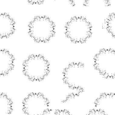 Grunge üst üste biniyor. Soyut siyah-beyaz vektör arkaplanı. Çatlak, leke ve noktalarda kirli desenli tek renkli klasik yüzey. Karanlık korku tarzında eski bir duvar.