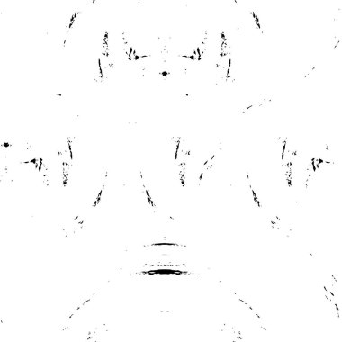 Grunge üst üste biniyor. Soyut siyah-beyaz vektör arkaplanı. Çatlak, leke ve noktalarda kirli desenli tek renkli klasik yüzey. Karanlık korku tarzında eski bir duvar.