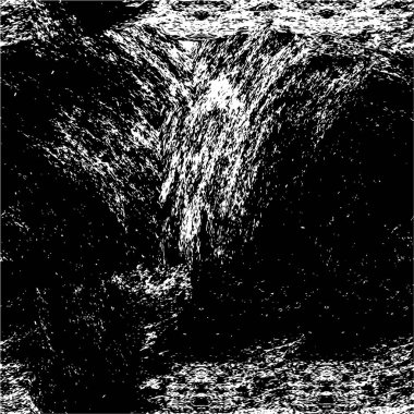 Grunge üst üste biniyor. Soyut siyah-beyaz vektör arkaplanı. Çatlak, leke ve noktalarda kirli desenli tek renkli klasik yüzey. Karanlık korku tarzında eski bir duvar.