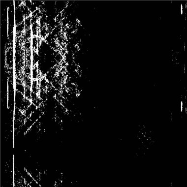 Grunge üst üste biniyor. Soyut siyah-beyaz vektör arkaplanı. Çatlak, leke ve noktalarda kirli desenli tek renkli klasik yüzey. Karanlık korku tarzında eski bir duvar.