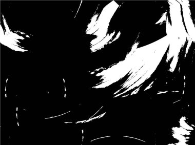 Grunge üst üste biniyor. Soyut siyah-beyaz vektör arkaplanı. Çatlak, leke ve noktalarda kirli desenli tek renkli klasik yüzey. Karanlık korku tarzında eski bir duvar.