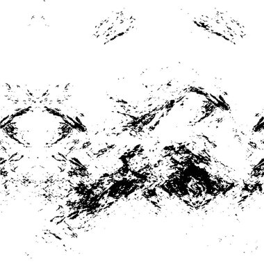 Grunge üst üste biniyor. Soyut siyah-beyaz vektör arkaplanı. Çatlak, leke ve noktalarda kirli desenli tek renkli klasik yüzey. Karanlık korku tarzında eski bir duvar.