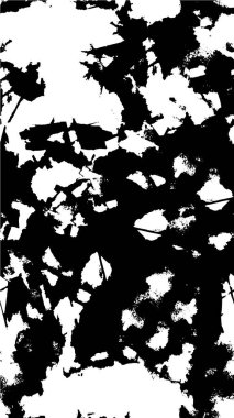 Grunge üst üste biniyor. Soyut siyah-beyaz vektör arkaplanı. Çatlak, leke ve noktalarda kirli desenli tek renkli klasik yüzey. Karanlık korku tarzında eski bir duvar.