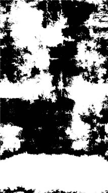 Grunge üst üste biniyor. Soyut siyah-beyaz vektör arkaplanı. Çatlak, leke ve noktalarda kirli desenli tek renkli klasik yüzey. Karanlık korku tarzında eski bir duvar.