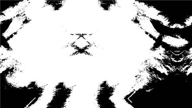 Grunge üst üste biniyor. Soyut siyah-beyaz vektör arkaplanı. Çatlak, leke ve noktalarda kirli desenli tek renkli klasik yüzey. Karanlık korku tarzında eski bir duvar.