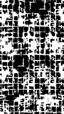 Grunge üst üste biniyor. Soyut siyah-beyaz vektör arkaplanı. Çatlak, leke ve noktalarda kirli desenli tek renkli klasik yüzey. Karanlık korku tarzında eski bir duvar.