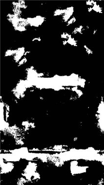 Grunge üst üste biniyor. Soyut siyah-beyaz vektör arkaplanı. Çatlak, leke ve noktalarda kirli desenli tek renkli klasik yüzey. Karanlık korku tarzında eski bir duvar.