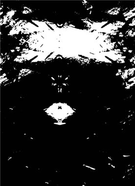 Grunge üst üste biniyor. Soyut siyah-beyaz vektör arkaplanı. Çatlak, leke ve noktalarda kirli desenli tek renkli klasik yüzey. Karanlık korku tarzında eski bir duvar.