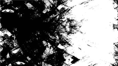 Grunge üst üste biniyor. Soyut siyah-beyaz vektör arkaplanı. Çatlak, leke ve noktalarda kirli desenli tek renkli klasik yüzey. Karanlık korku tarzında eski bir duvar.
