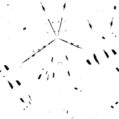 Grunge üst üste biniyor. Soyut siyah-beyaz vektör arkaplanı. Çatlak, leke ve noktalarda kirli desenli tek renkli klasik yüzey. Karanlık korku tarzında eski bir duvar.