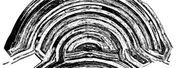 Grunge üst üste biniyor. Soyut siyah-beyaz vektör arkaplanı. Çatlak, leke ve noktalarda kirli desenli tek renkli klasik yüzey. Karanlık korku tarzında eski bir duvar.