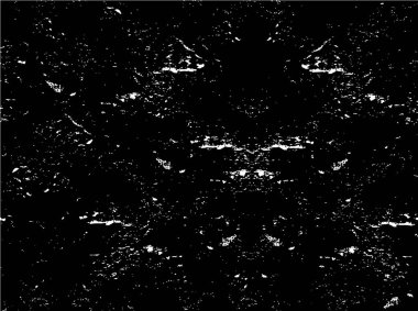 Grunge üst üste biniyor. Soyut siyah-beyaz vektör arkaplanı. Çatlak, leke ve noktalarda kirli desenli tek renkli klasik yüzey. Karanlık korku tarzında eski bir duvar.