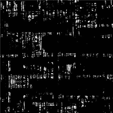 Grunge üst üste biniyor. Soyut siyah-beyaz vektör arkaplanı. Çatlak, leke ve noktalarda kirli desenli tek renkli klasik yüzey. Karanlık korku tarzında eski bir duvar.