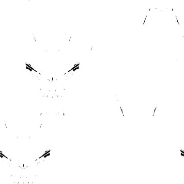 Grunge üst üste biniyor. Soyut siyah-beyaz vektör arkaplanı. Çatlak, leke ve noktalarda kirli desenli tek renkli klasik yüzey. Karanlık korku tarzında eski bir duvar.