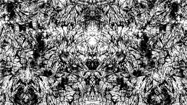 Grunge üst üste biniyor. Soyut siyah-beyaz vektör arkaplanı. Çatlak, leke ve noktalarda kirli desenli tek renkli klasik yüzey. Karanlık korku tarzında eski bir duvar.