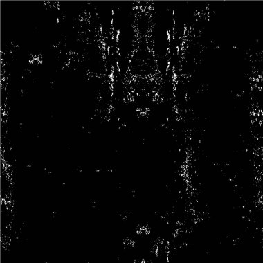 Grunge üst üste biniyor. Soyut siyah-beyaz vektör arkaplanı. Çatlak, leke ve noktalarda kirli desenli tek renkli klasik yüzey. Karanlık korku tarzında eski bir duvar.