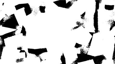 Grunge üst üste biniyor. Soyut siyah-beyaz vektör arkaplanı. Çatlak, leke ve noktalarda kirli desenli tek renkli klasik yüzey. Karanlık korku tarzında eski bir duvar.