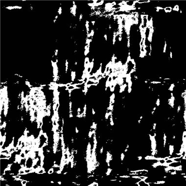 Grunge üst üste biniyor. Soyut siyah-beyaz vektör arkaplanı. Çatlak, leke ve noktalarda kirli desenli tek renkli klasik yüzey. Karanlık korku tarzında eski bir duvar.